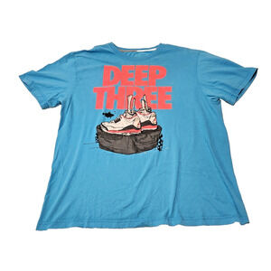 Nike Air Jordan Underwater DEEP THREE Bones Shoes Concrete Blue T-Shirt Men's XL